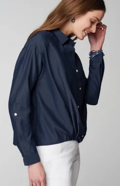Cotton-Silk Twist-Front Top
