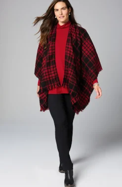 Cozy Plaid Blanket Ruana