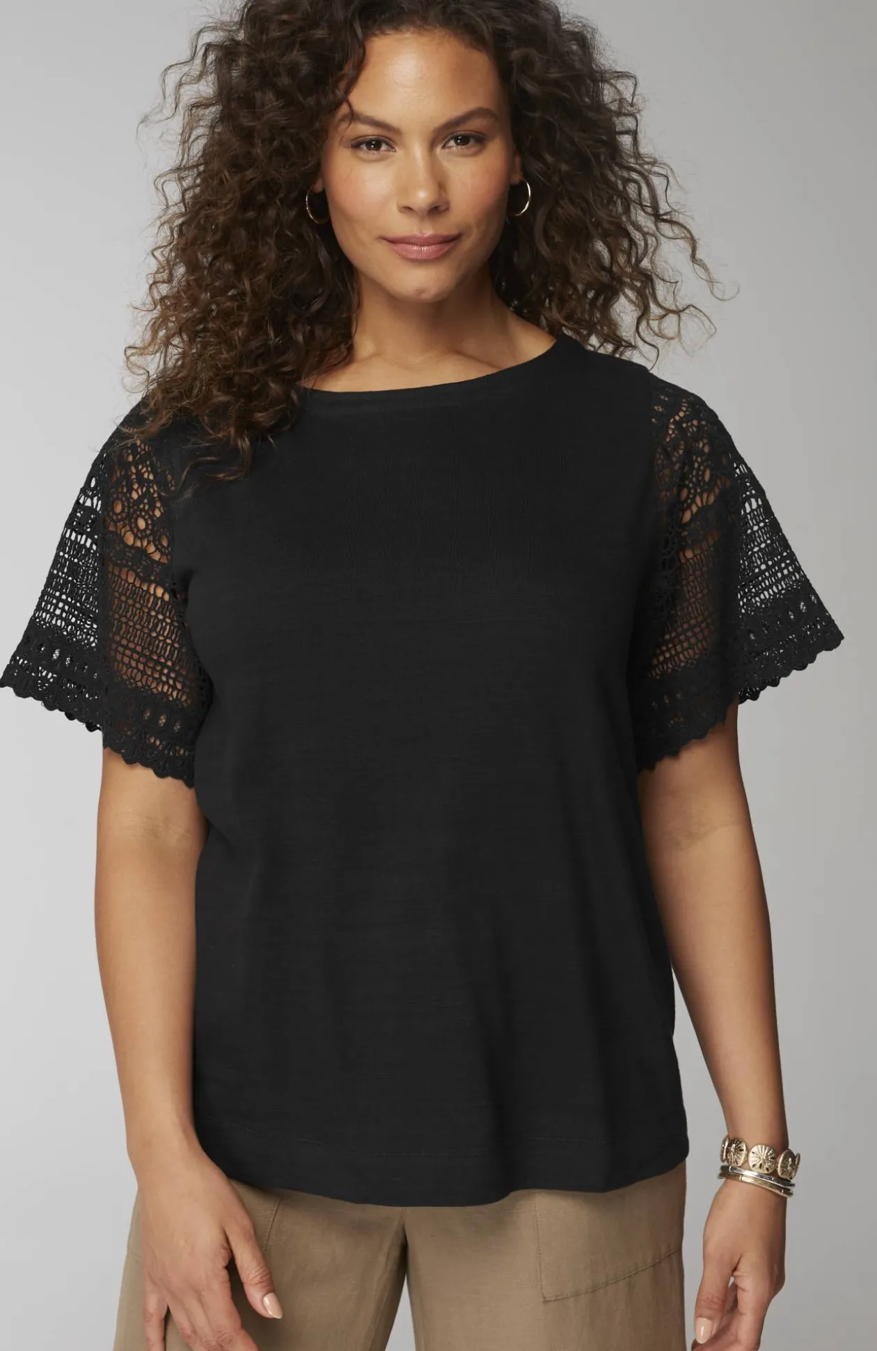 Crochet-Sleeve Top