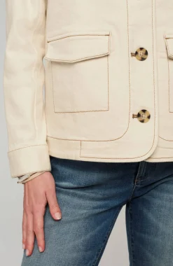Curved-Hem Denim Jacket