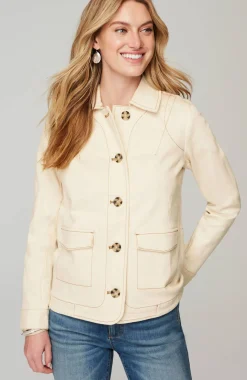 Curved-Hem Denim Jacket