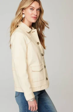 Curved-Hem Denim Jacket