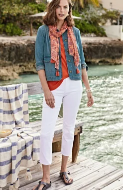 Curved-Hem Denim Jacket