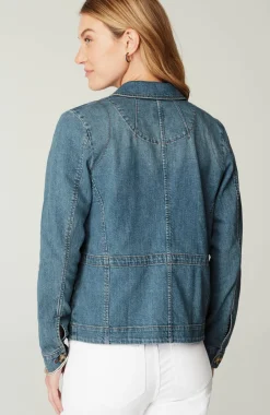 Curved-Hem Denim Jacket