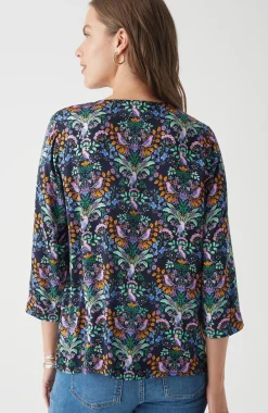 Delightful Garden Printed Satin Top