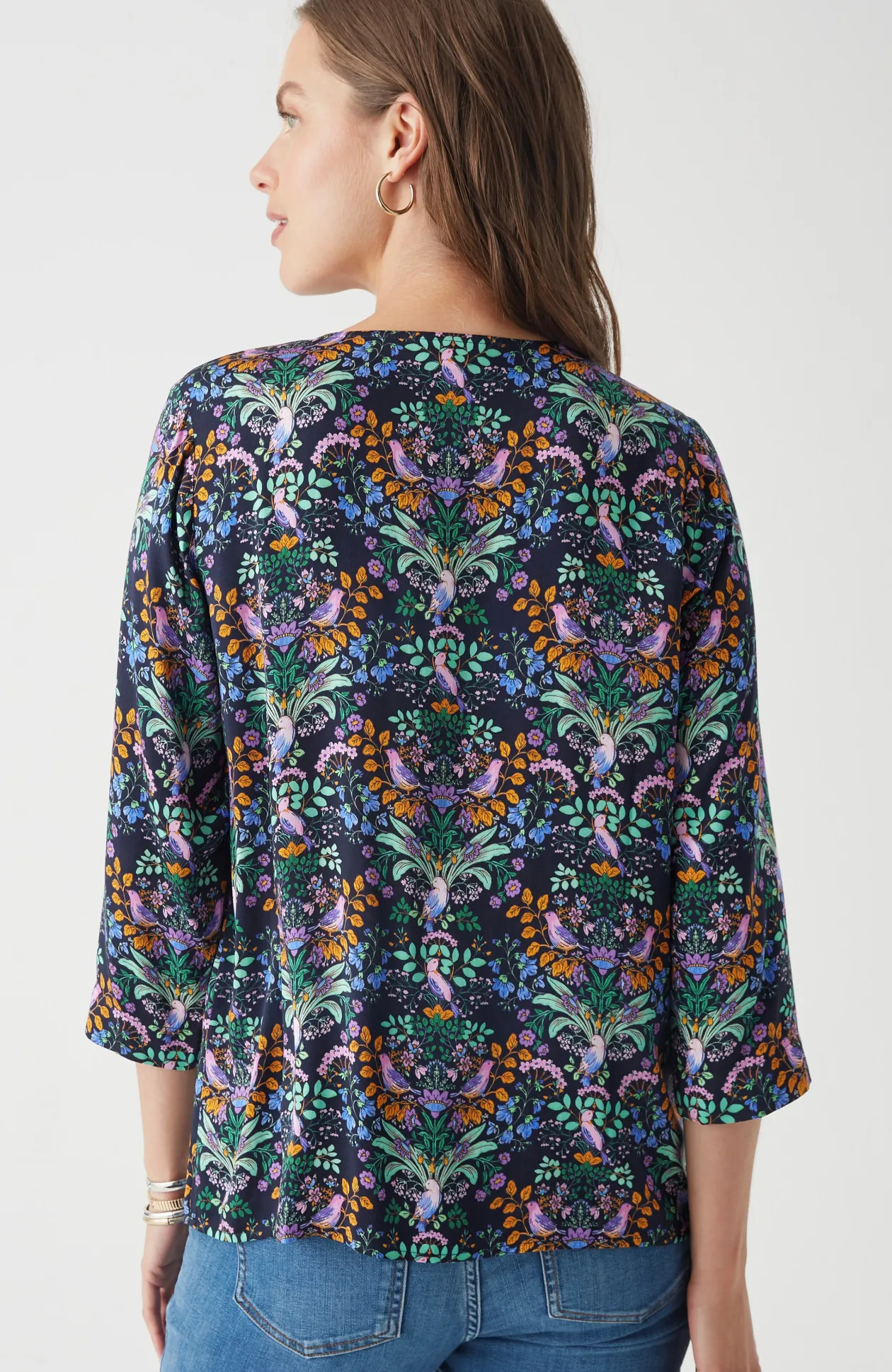 Delightful Garden Printed Satin Top