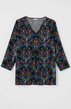 Delightful Garden Printed Satin Top