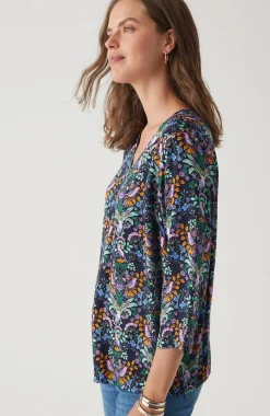 Delightful Garden Printed Satin Top