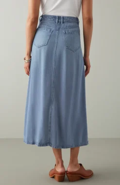 Denim A-Line Maxi Skirt