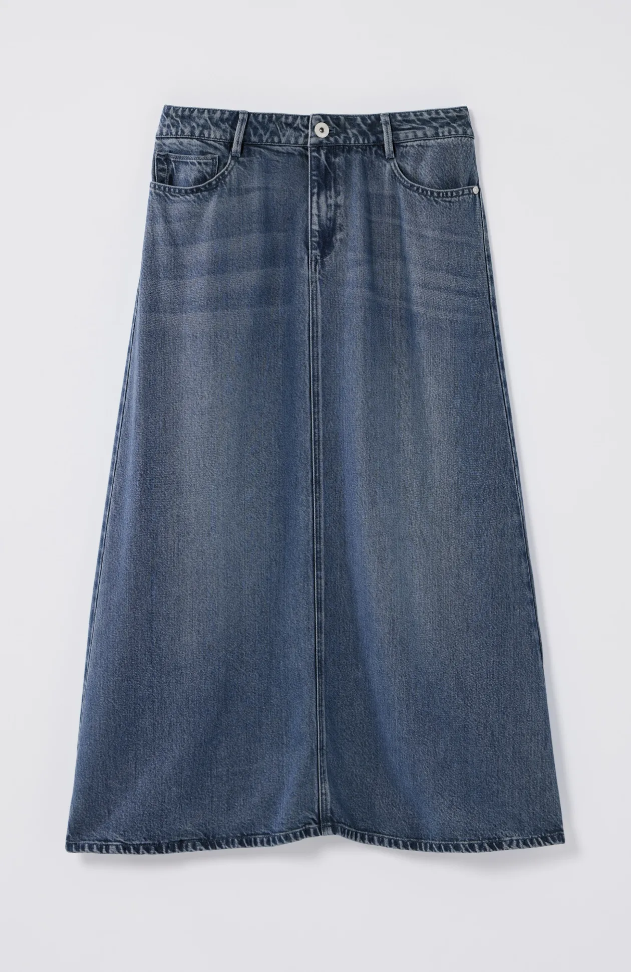Denim A-Line Maxi Skirt