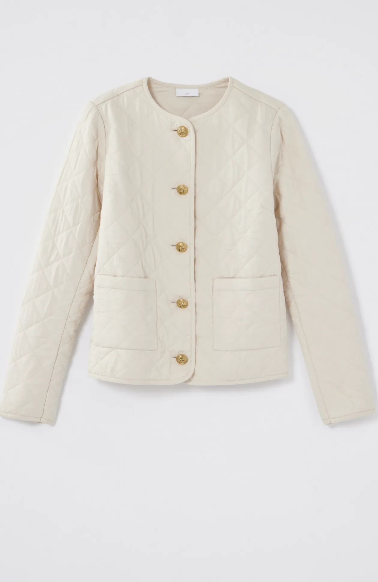 Diamond-Quilted Curved-Hem Jacket