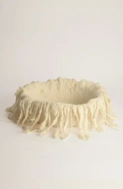 Elements Felt Frayed Round Bowl