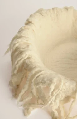 Elements Felt Frayed Round Bowl