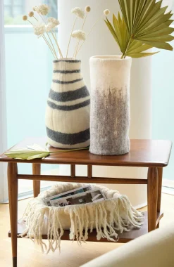 Elements Felt Frayed Round Bowl