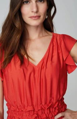 Elevated Ruffle-Trimmed Midi Dress