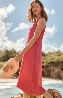 Elliptical-Hem A-Line Midi Dress