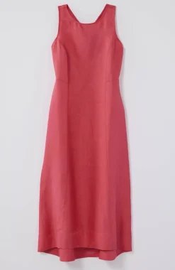 Elliptical-Hem A-Line Midi Dress