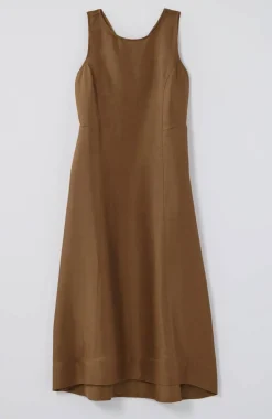 Elliptical-Hem A-Line Midi Dress