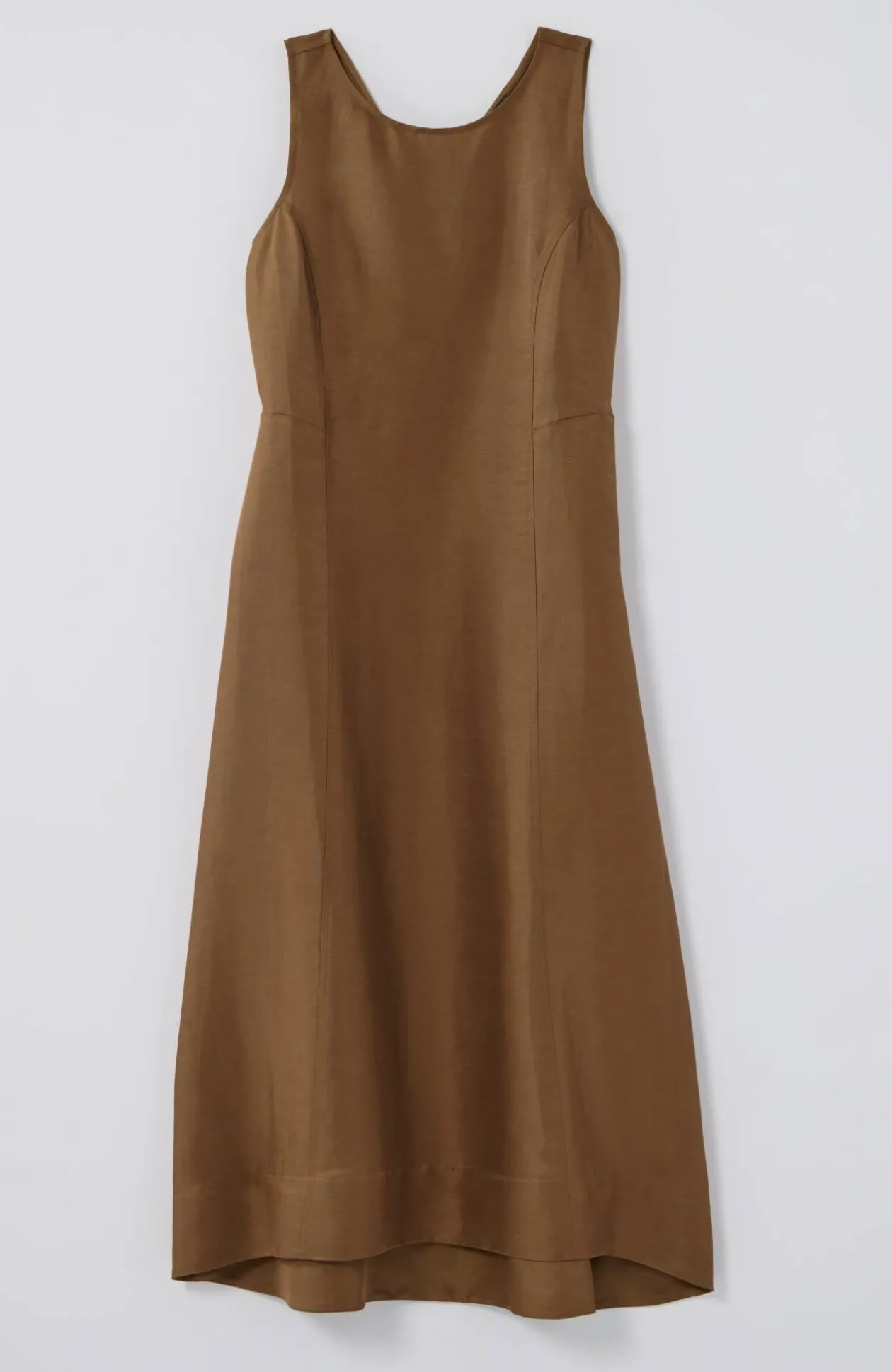 Elliptical-Hem A-Line Midi Dress