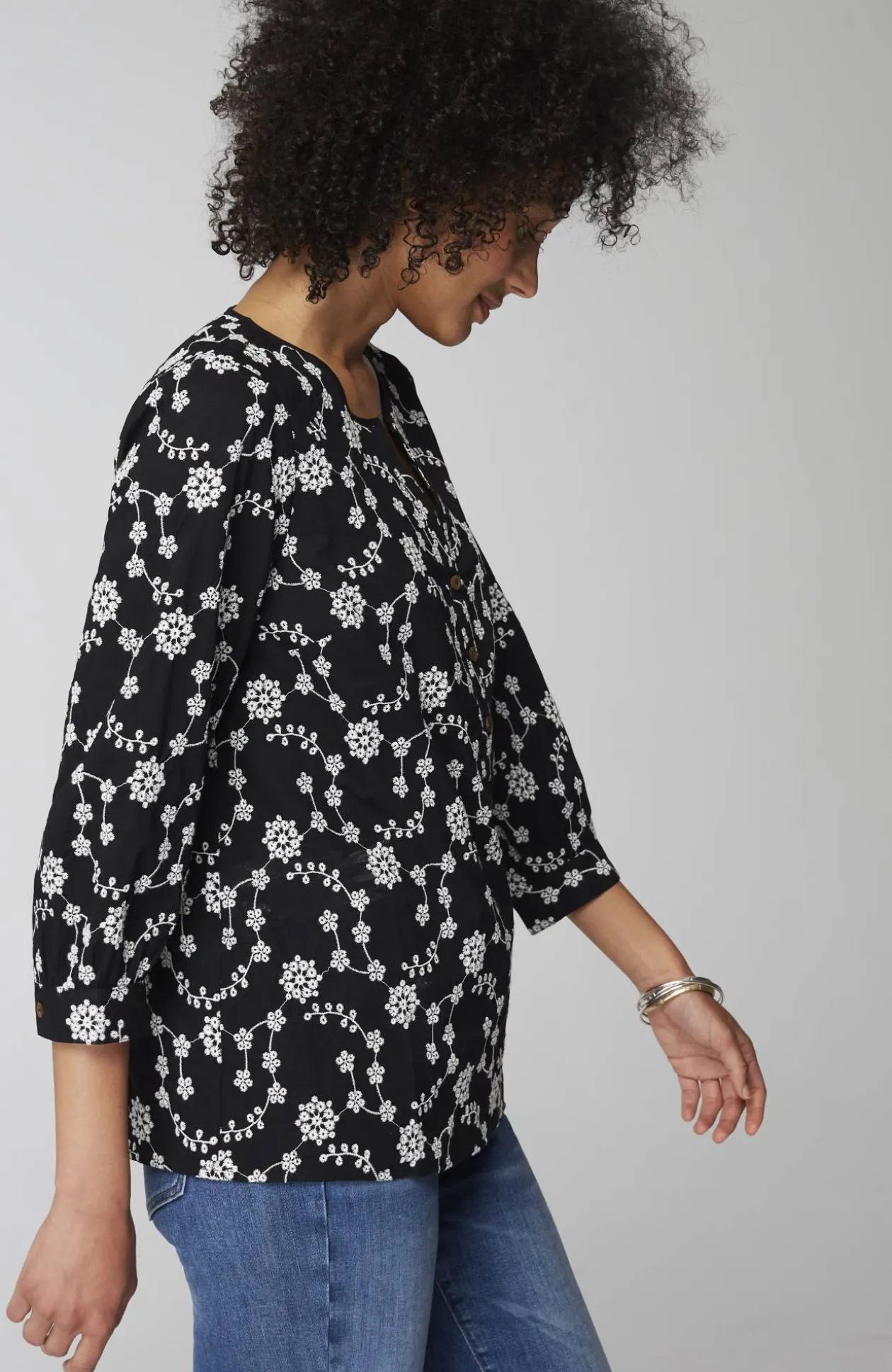 Embroidered Eyelet Popover
