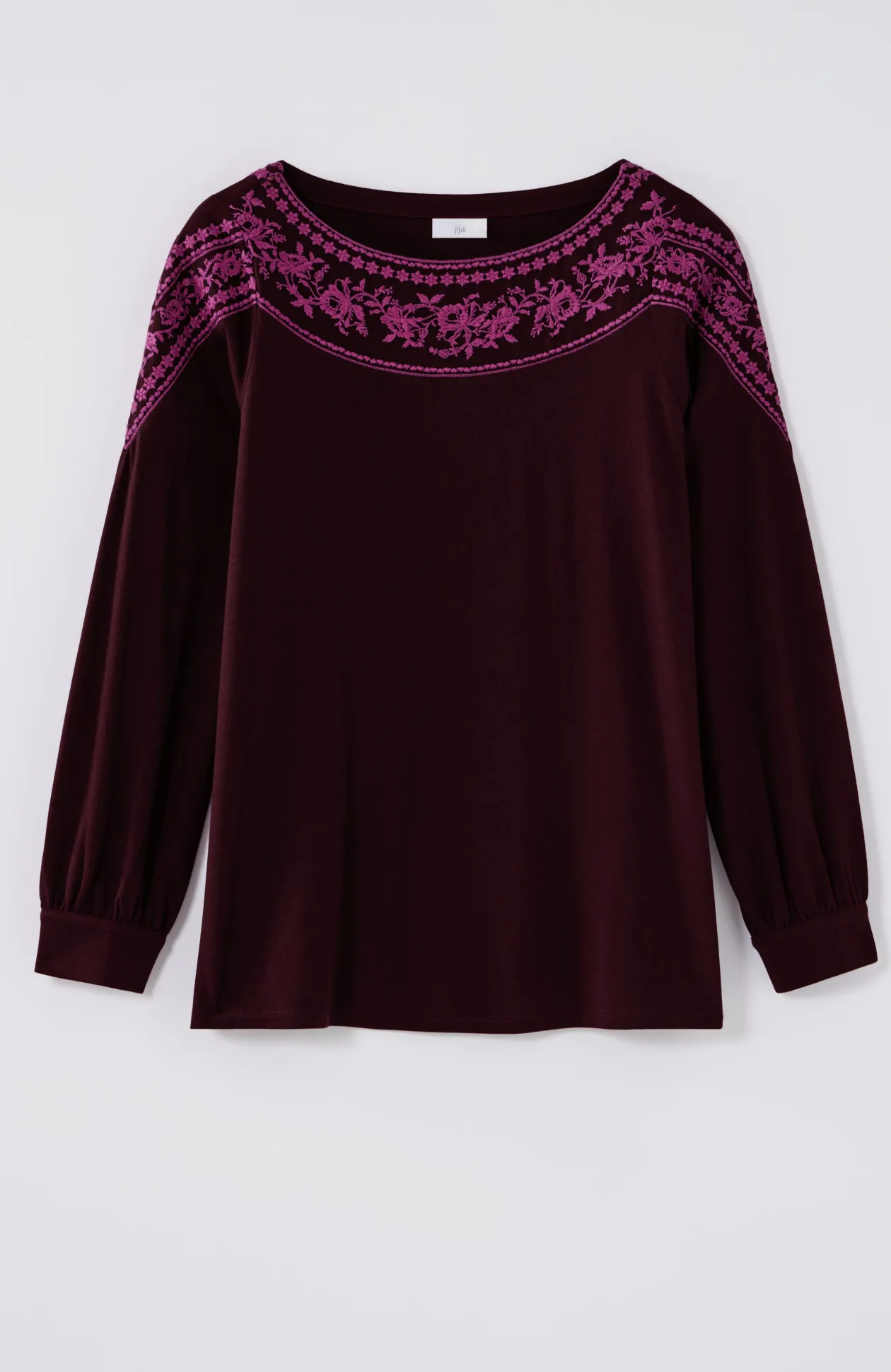 Embroidered Mixed-Media Top