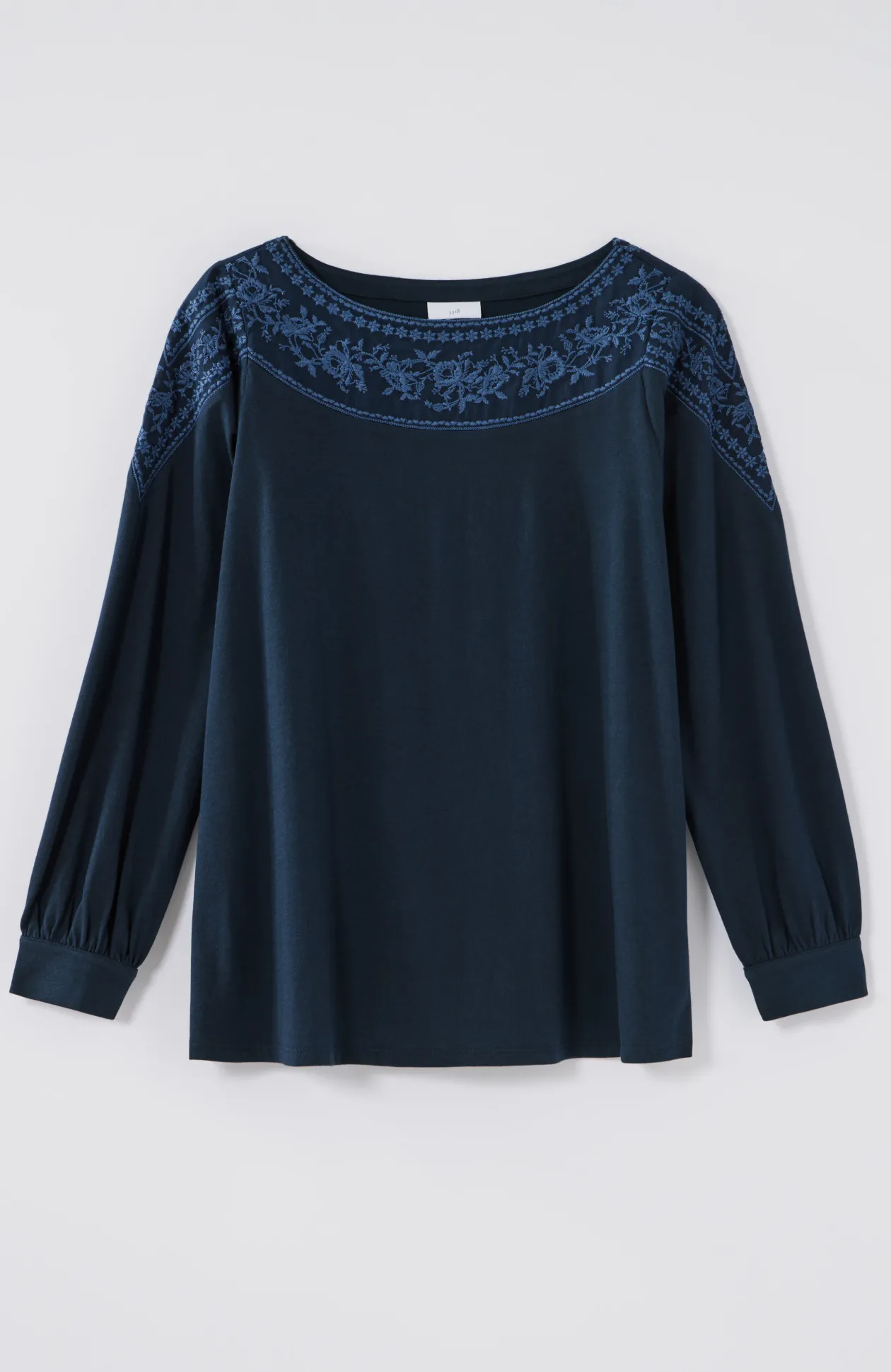 Embroidered Mixed-Media Top