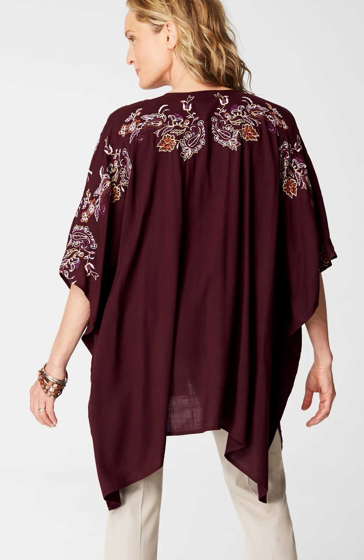 Embroidered Paisley Ruana