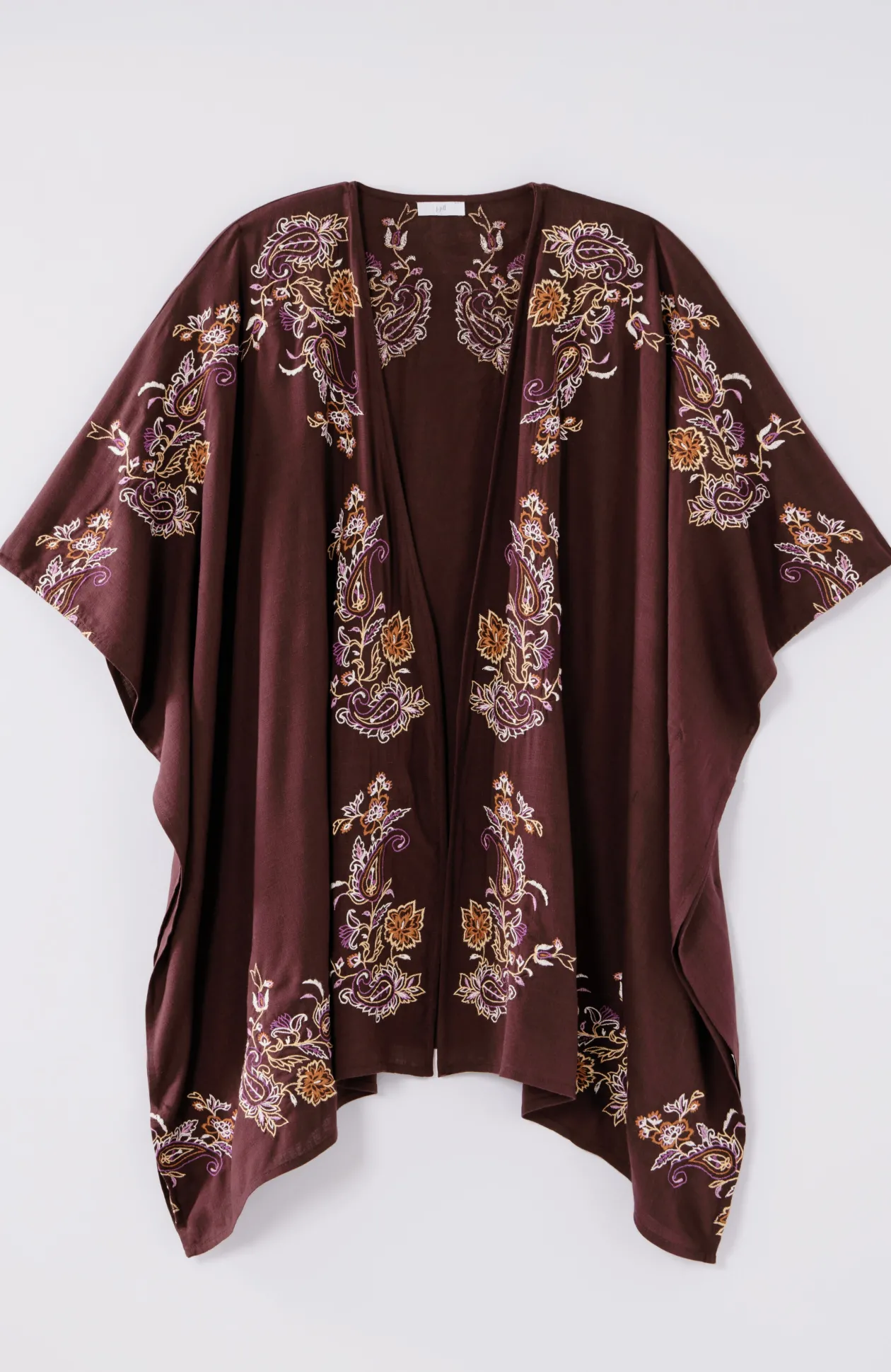 Embroidered Paisley Ruana