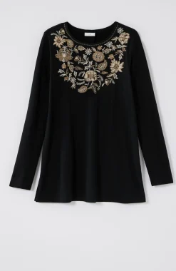 Embroidered Pleat-Back Tunic