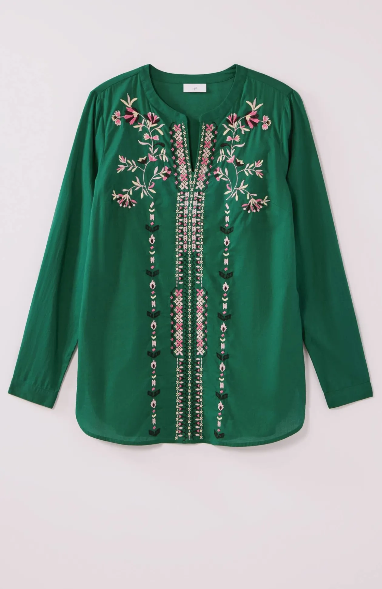 Embroidered Split-Neck Tunic
