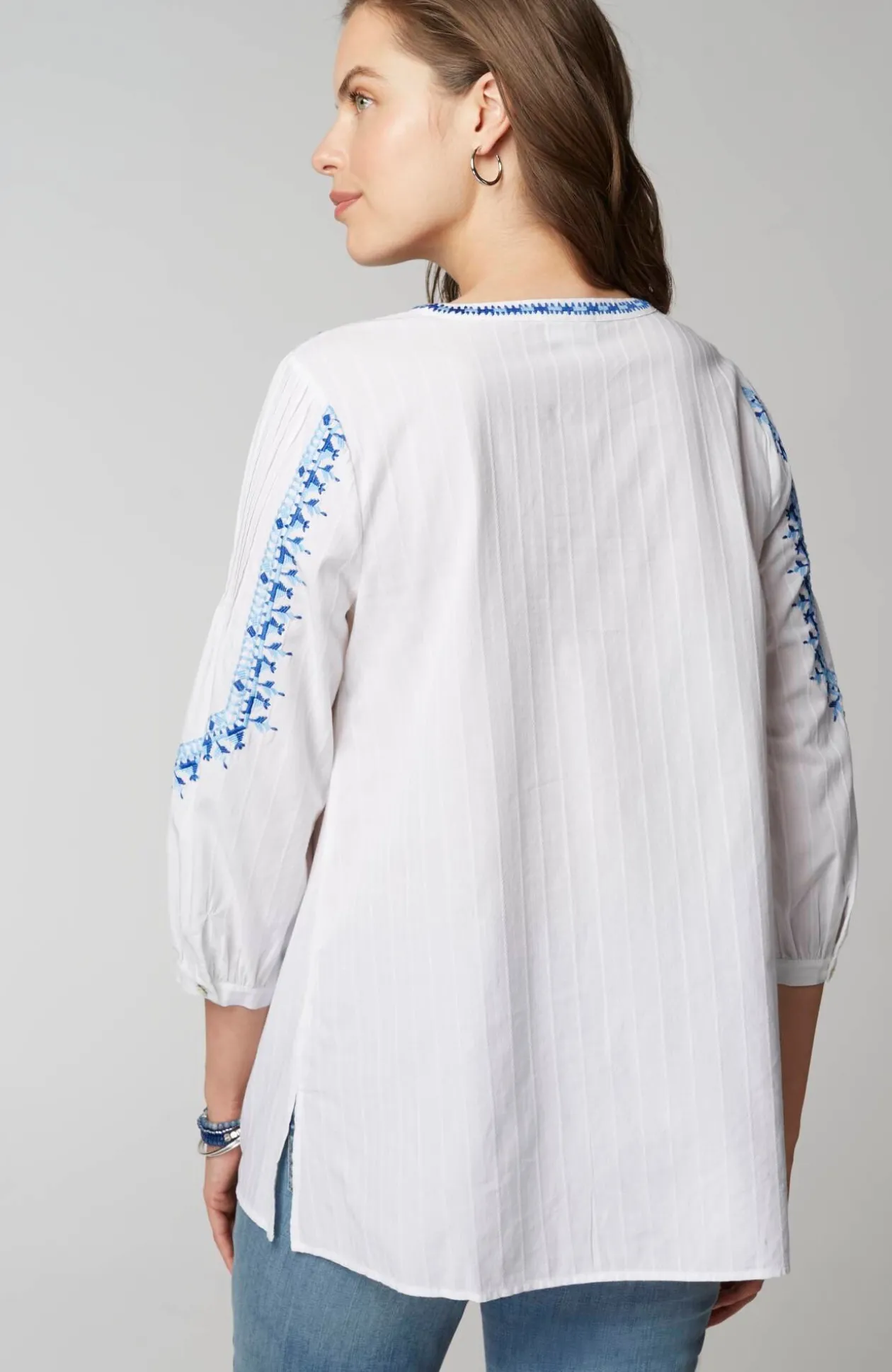 Embroidered Textured Tunic