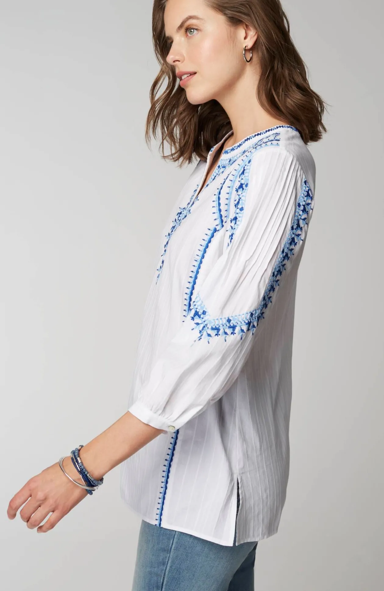 Embroidered Textured Tunic