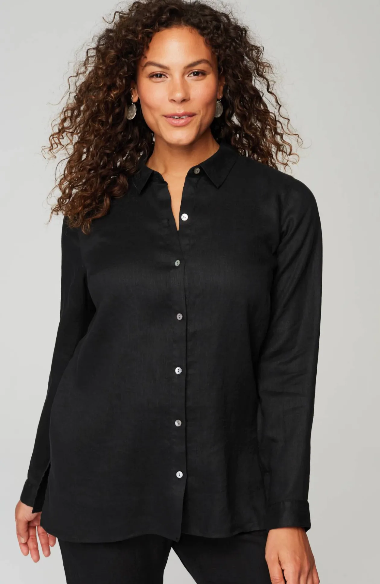 Everyday Linen Button-Front Shirt