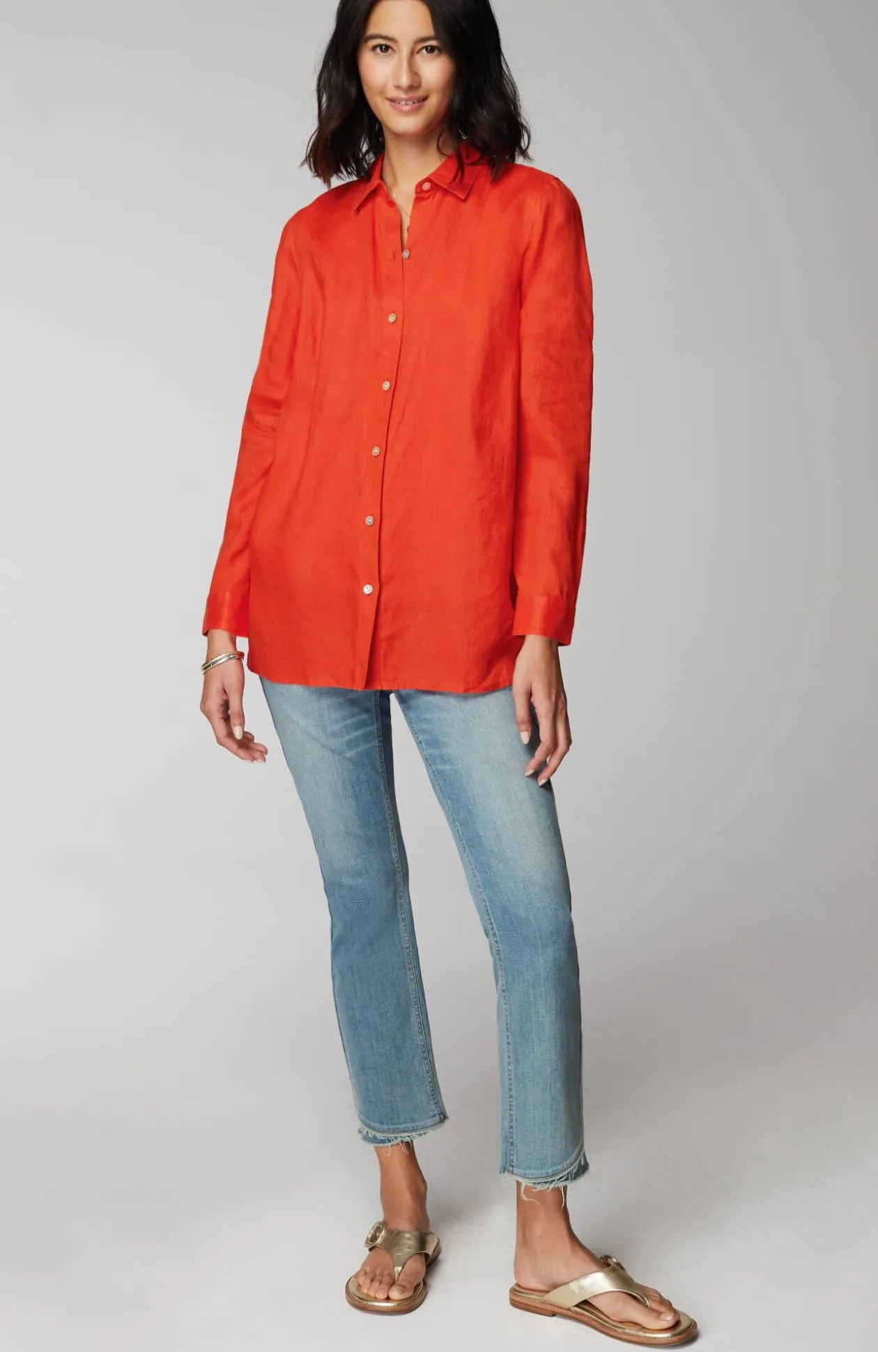 Everyday Linen Button-Front Shirt