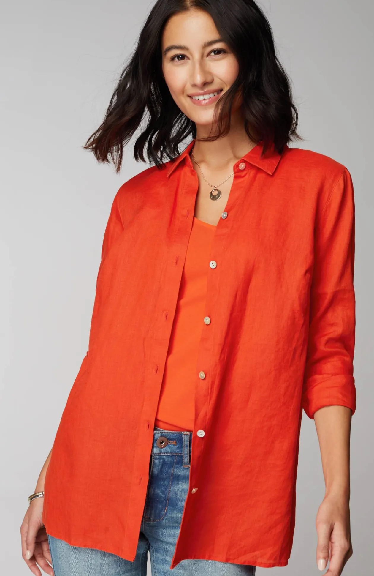 Everyday Linen Button-Front Shirt