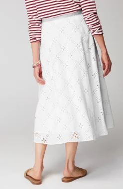 Eyelet Midi Skirt