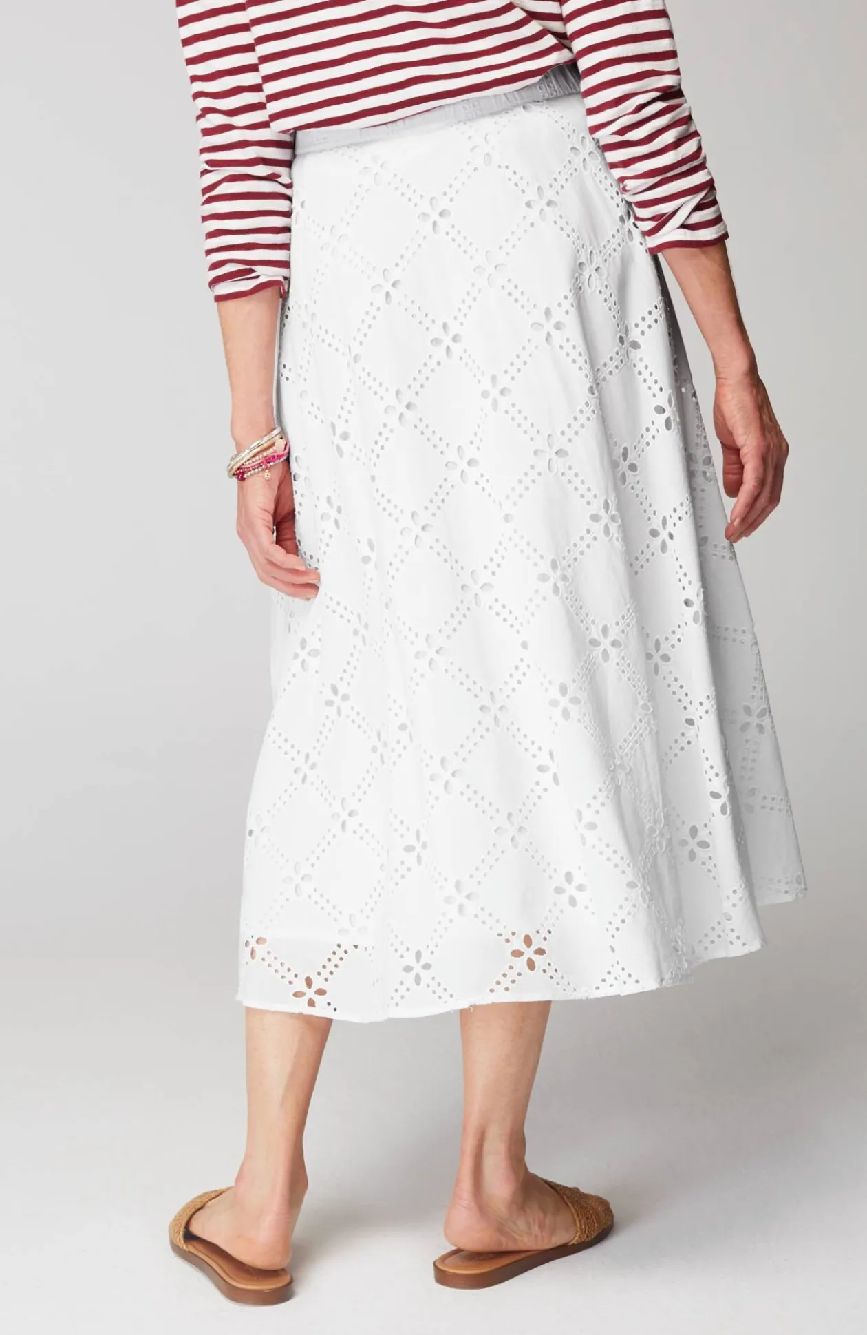 Eyelet Midi Skirt