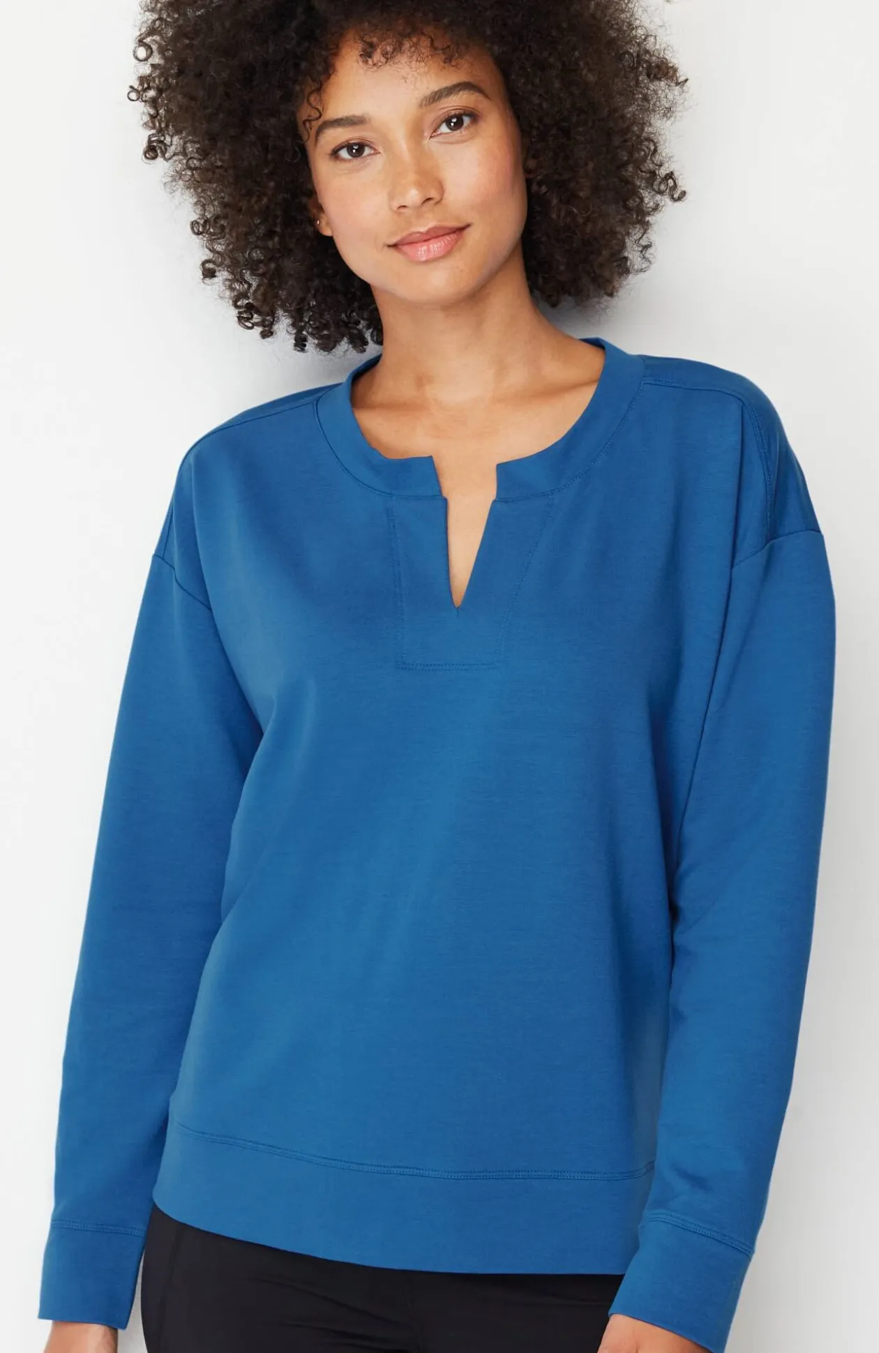 Fit Elevate Terry Split-Neck Sweatshirt