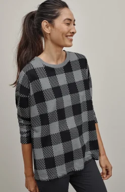 Fit French Terry Plaid Sweatshirt