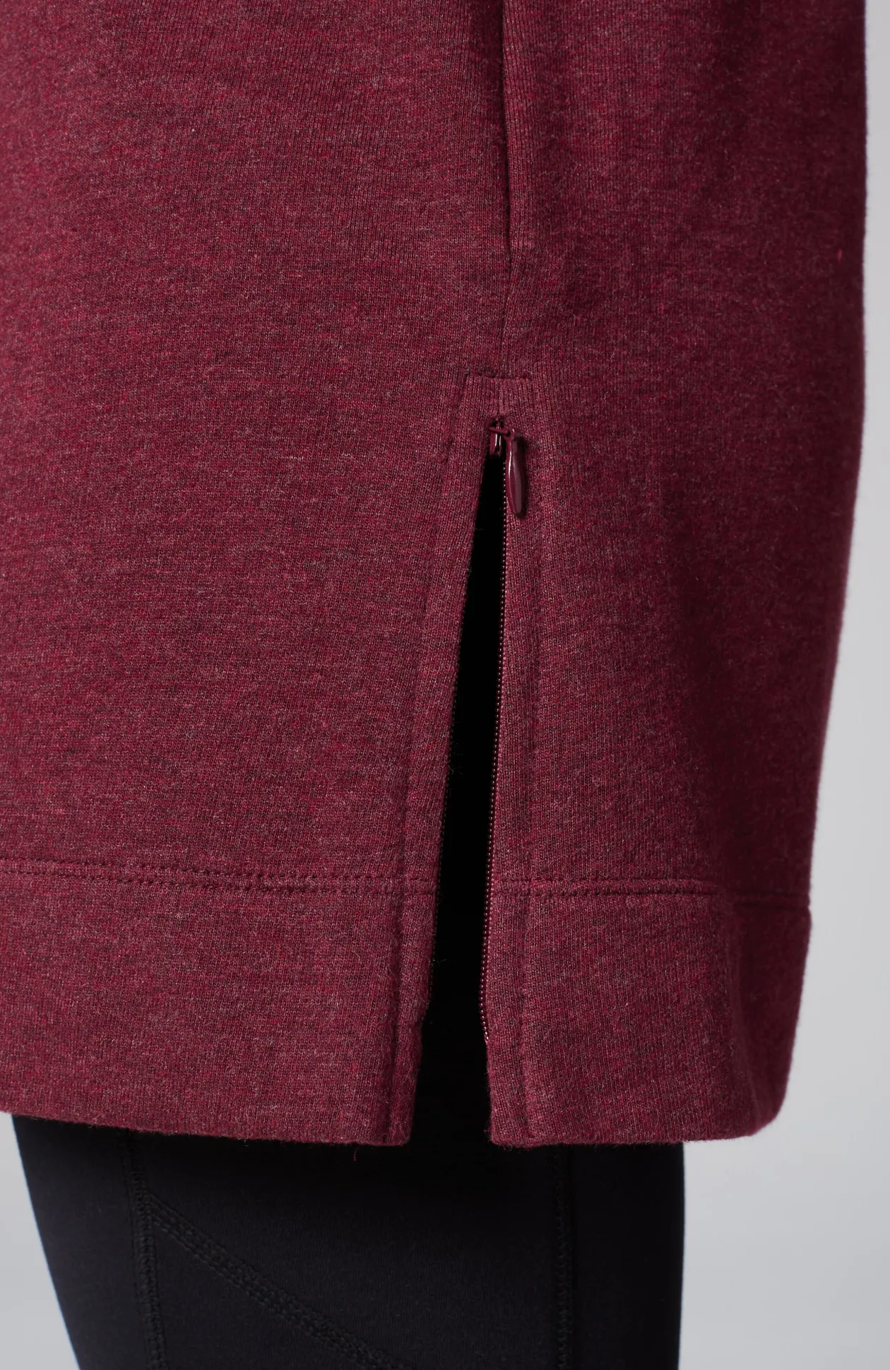 Fit French Terry Side-Zip Hooded Tunic