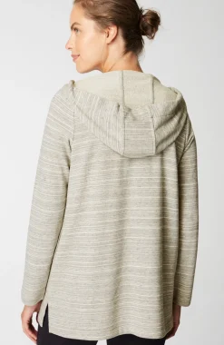 Fit Heathered-Stripes Hooded Tunic
