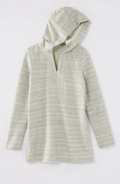 Fit Heathered-Stripes Hooded Tunic