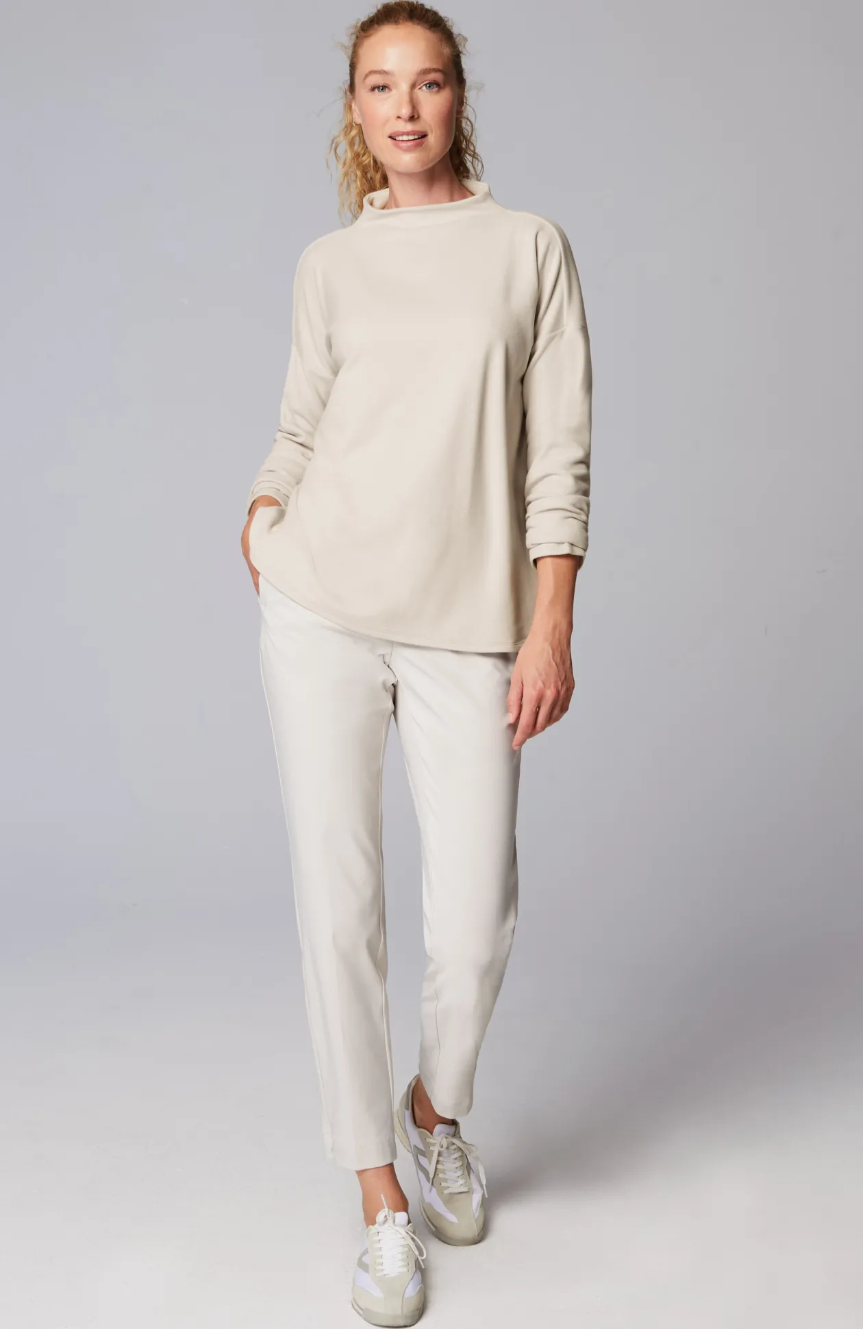 Fit Microfleece Funnel-Neck Top