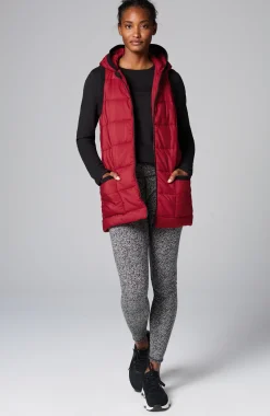 Fit Rib-Trimmed Hooded Puffer Vest