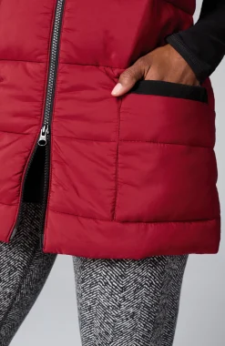 Fit Rib-Trimmed Hooded Puffer Vest