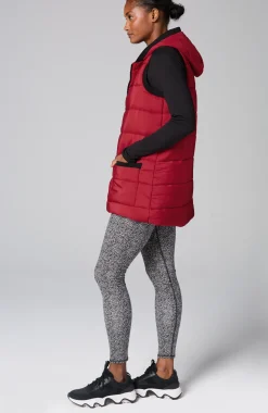 Fit Rib-Trimmed Hooded Puffer Vest