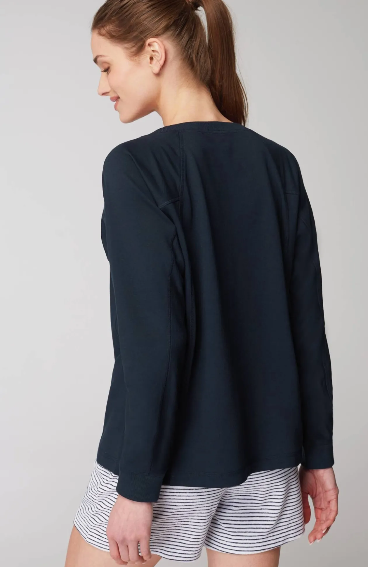 Fit Seamed Dolman-Sleeve Sweatshirt