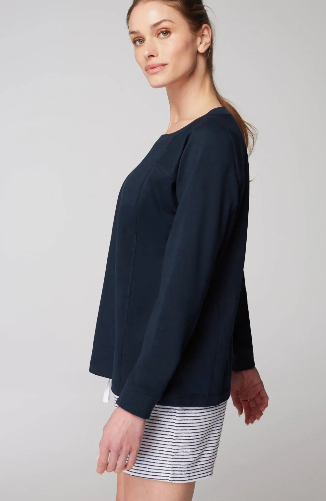 Fit Seamed Dolman-Sleeve Sweatshirt