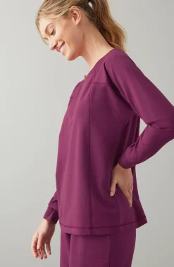Fit Seamed Dolman-Sleeve Sweatshirt