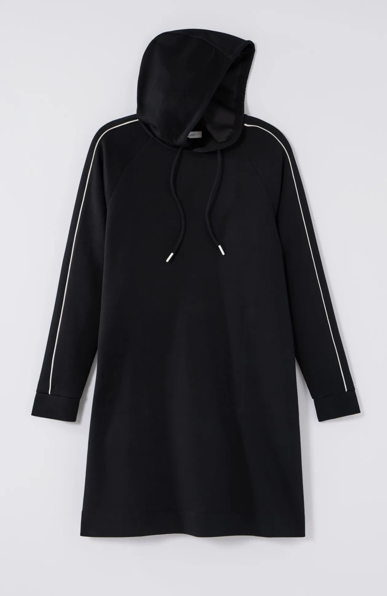 Fit Sleek Double-Knit Hooded Piped Dress